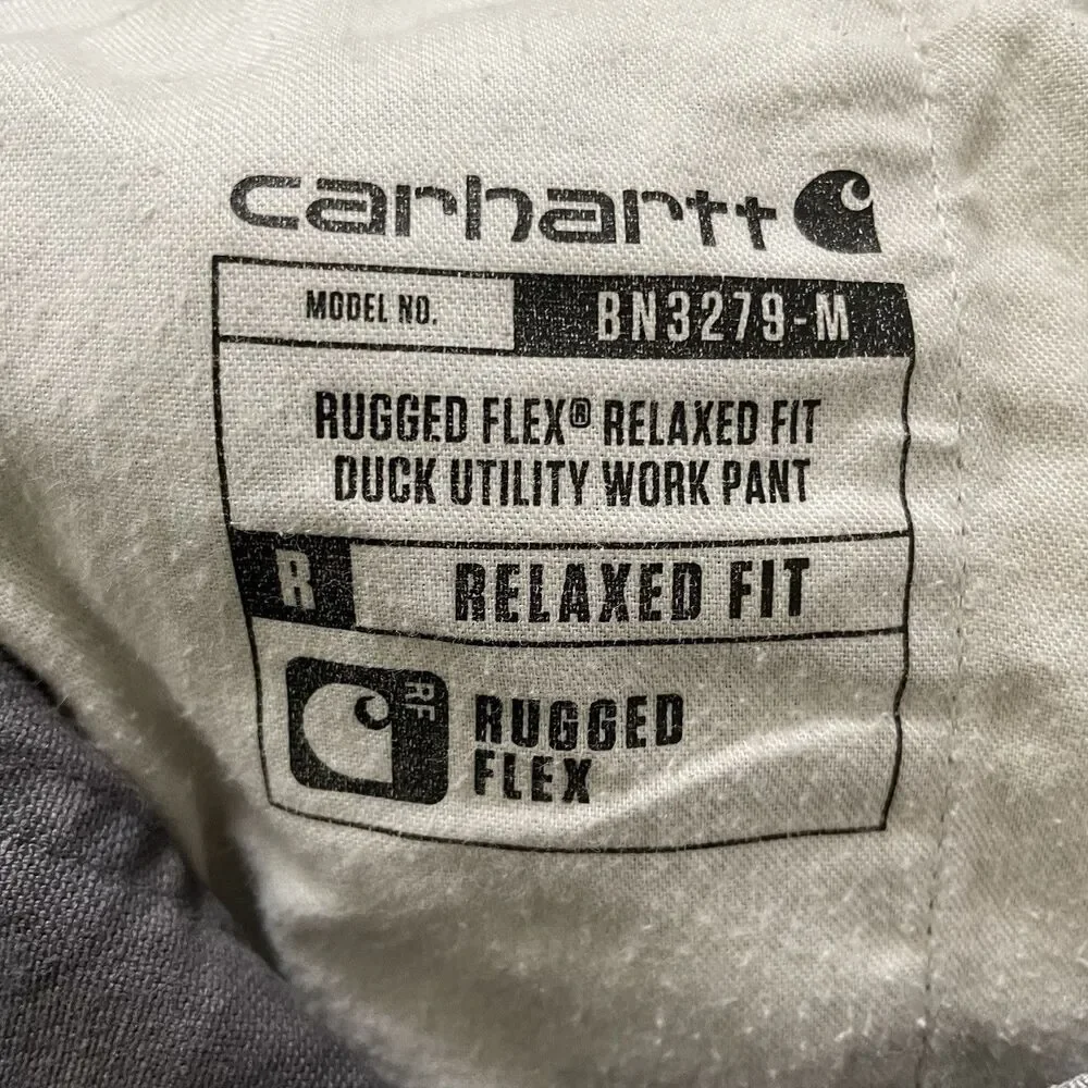 Carhartt Rugged Flex Relaxed Fit Duck Utility Work Pant Distressed 36‎ X 30 Gray